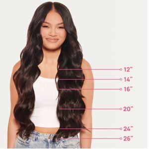 Like new Zala 20 inch clip in hair extensions in midnight brown w care kit